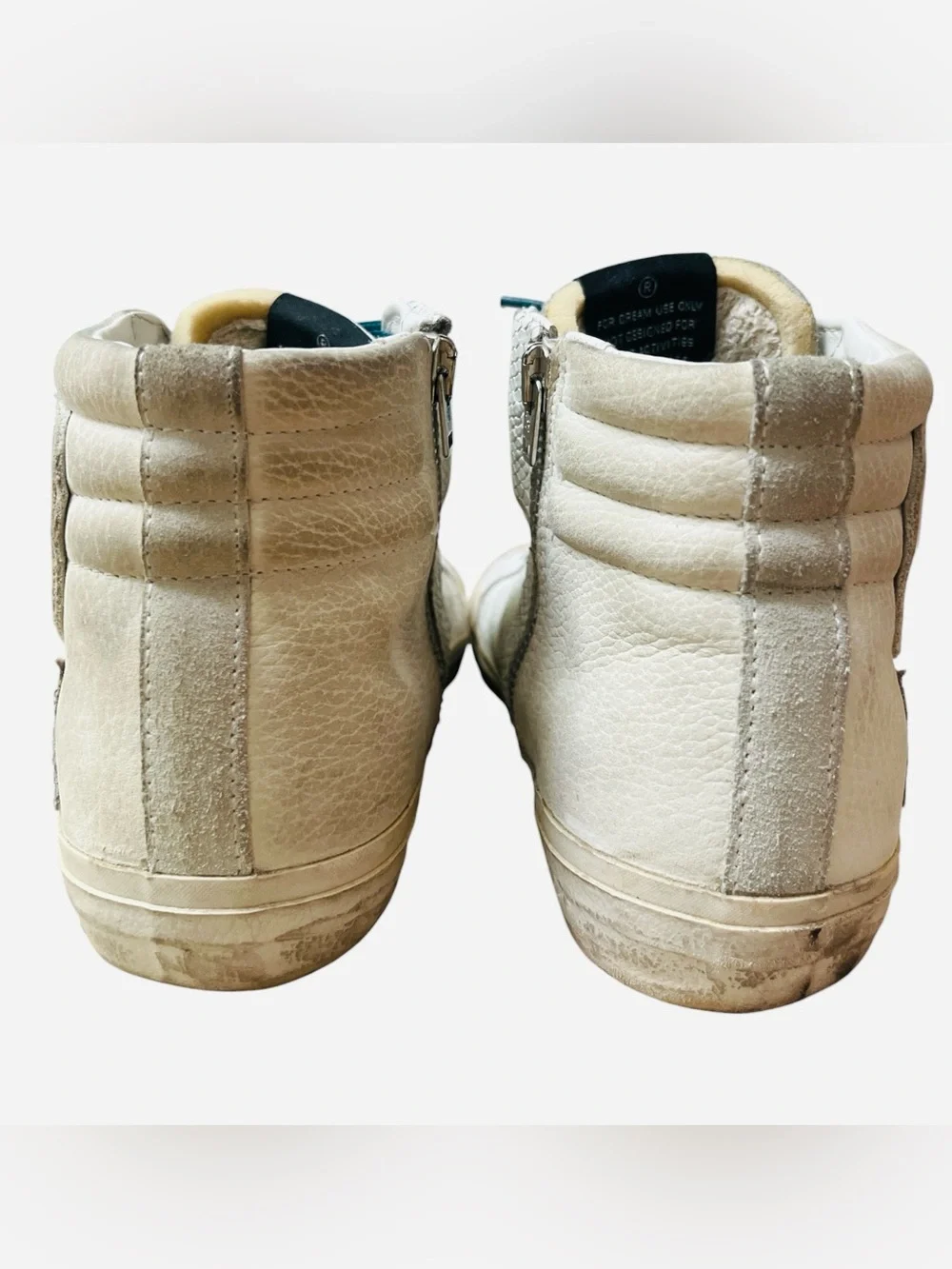 Golden Goose Slide Distressed Leather High Top Sneakers Size 39